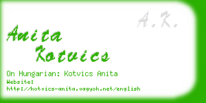 anita kotvics business card